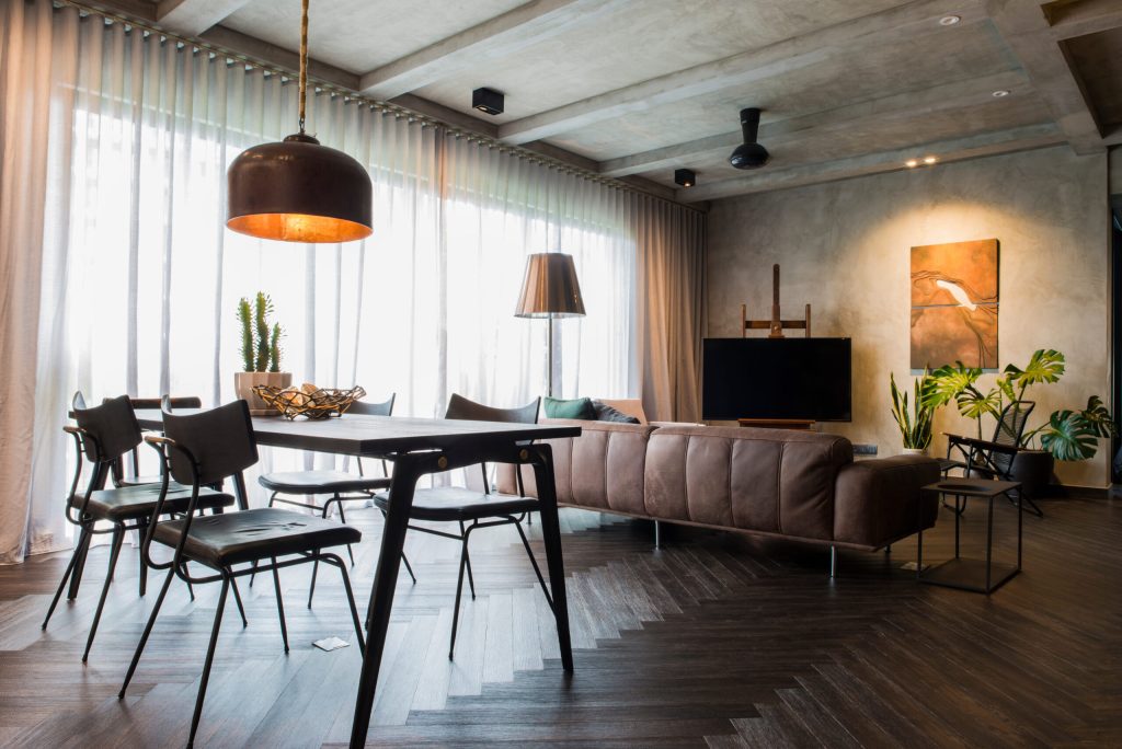 Beautiful contemporary living room home interior.